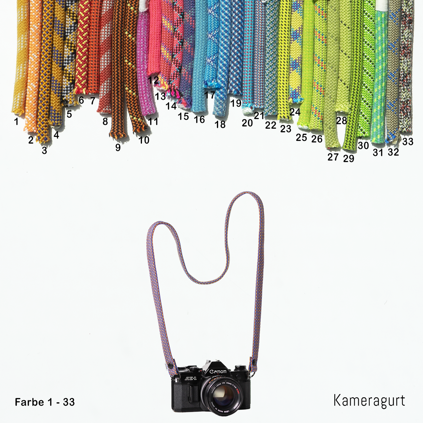 Kameragurt, versch. Farben
